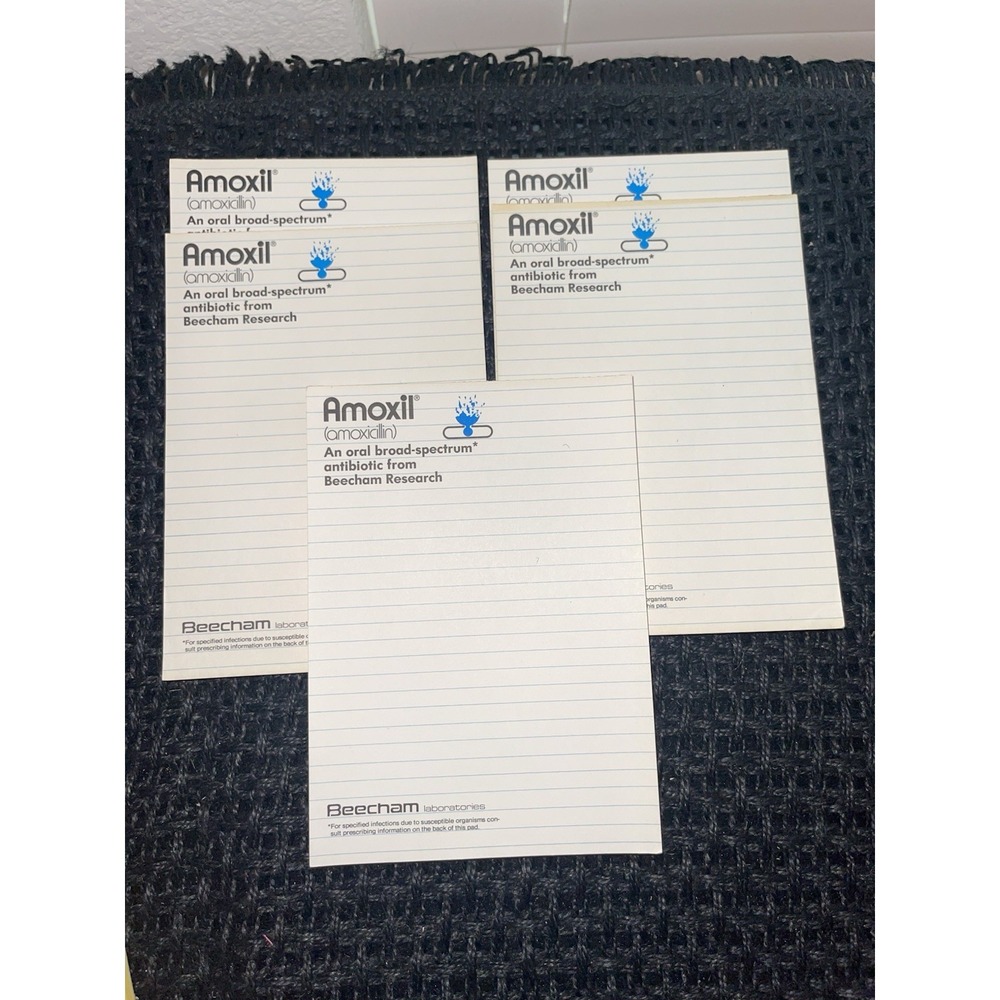 Amoxil 1976 Pharmaceutical Advertisement Notepad & Prescribing Instructions (5)
